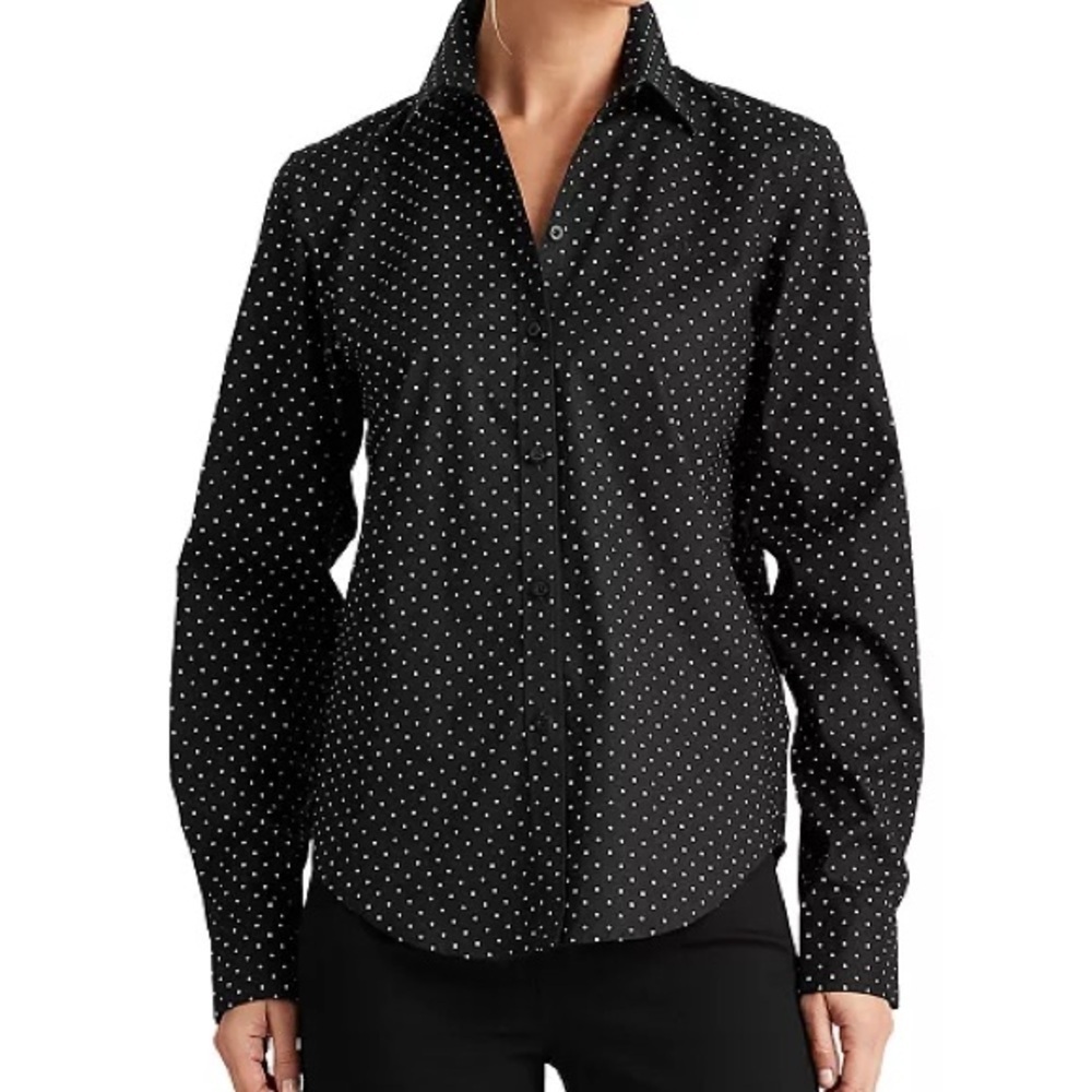 Lauren Ralph Lauren Black Polka Dot Blouse